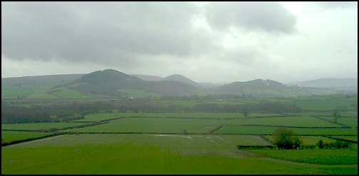 Shapley Welsh Hillls seen through the drizzle