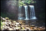 Mick and Larry behind Sgwd yr Eira Falls .