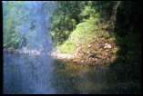 Barry approaching Sgwd yr Eira Falls. Seen from behind the falls .