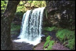 Sgwd yr Eira Falls seen from the south bank .