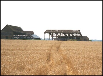 The burnt out barn.