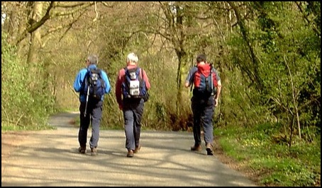 Mick, Peter and Larry on the road to Folly Wood.