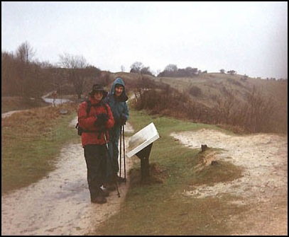 Mick and Peter at Crickley Hill. 