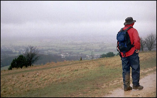 Mick on Leckhampton Hill.