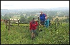 Larry made sure he was first over the stile and away from the bullocks on the pretext of taking this photo .