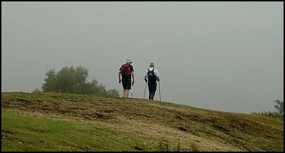 Larry and Peter on top of Midsummer Hill. Although I have lightened the photograph you can see it was a very 
