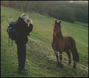 Mick and a friend he met going downhill to Middleyard .