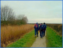 Easy walking along the dry tow path .
