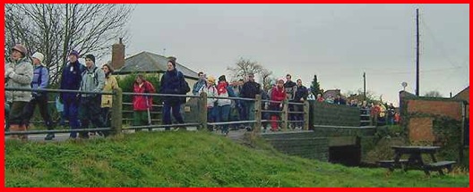 Walkers starting to spread out as they join the Canal .