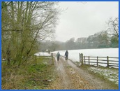 Walking towards Knipton Reservoir .