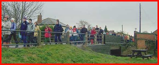 Walkers starting to spread out as they join the Canal