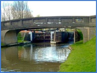 View of locks and bridge .