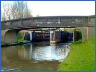View of locks and bridge .