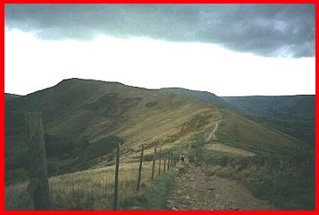 The view from part way up Lose Hill looking towards Mam Tor.