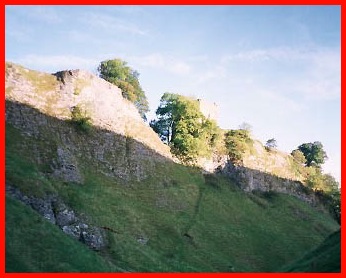 Looking up at the canyon like walls of Cave Dale.