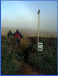 9.00 a.m. - Having left the lane we headed for the 'gallop' - note the signs to direct the competitors .