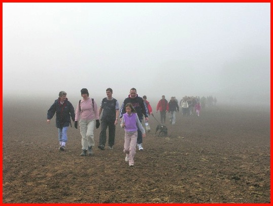 Crossing the field on the way to the radio mast and Croxton Racecourse .