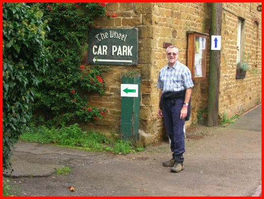 Mick, outside the Wheel Inn in Branston .