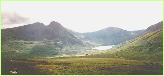 Tryfan, the Glyders and Y Garn .