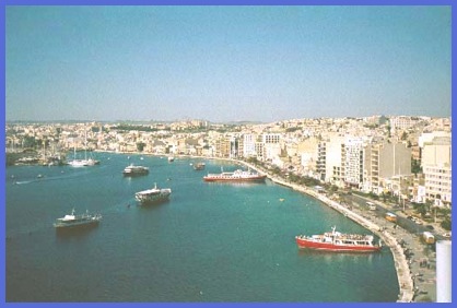 Selima - The view of the town's seafront from the top of the Marina Hotel.