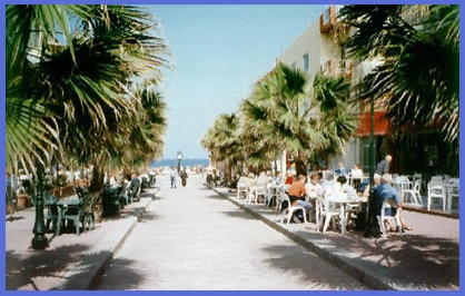 This is a view looking towards the sea from Bugibba Square.