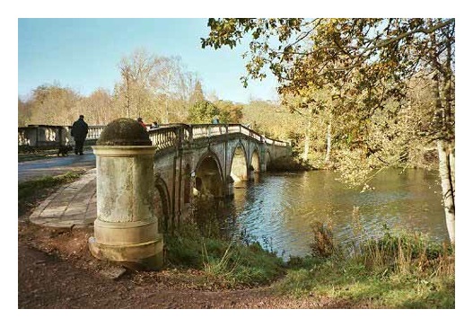 The bridge at the south west end of Clumber Lake