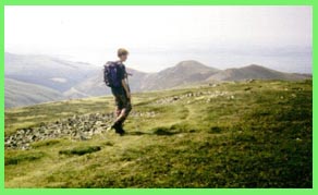 Greg and the Foel-ganol ridge from Drum.