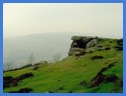 A rocky outcrop on Froggatt Edge .