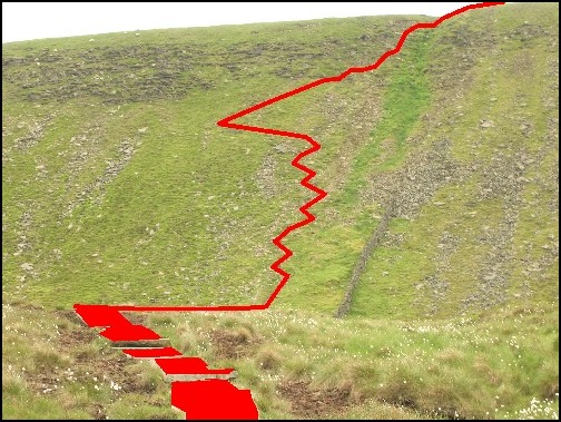 The climb onto the ridge to the north-east of Ingleborough.