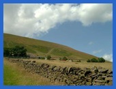 Looking back at our route up Pendle Hill .
