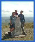 Anne, Barry and Greg at the Pendel Hill Trig Point .