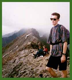Greg about to cross Crib Goch in 1994.