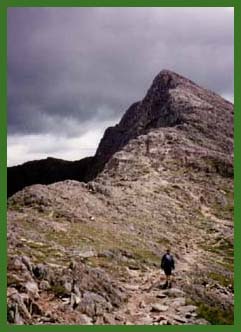 The climb up to Y Lliwedd from the Pass of Arrows.