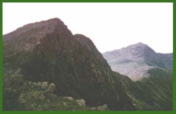 Y Lliwedd with the Watkin Path and Snowdon beyond