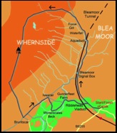 Map of our Whernside Route .