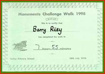 Derbyshire Monuments Certificate